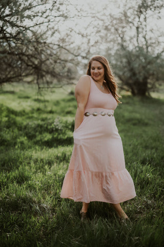 Pink Gauze Maxi Tank Dress