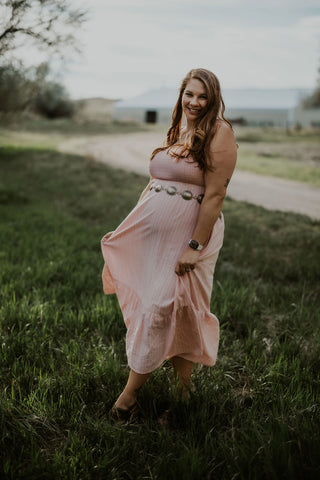 Pink Gauze Maxi Tank Dress
