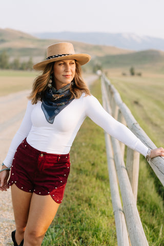 Studded Faux Suede Shorts