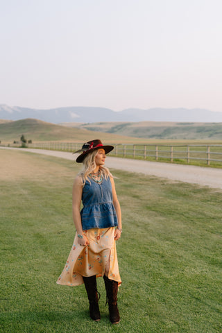 Denim Peplum Tank Top