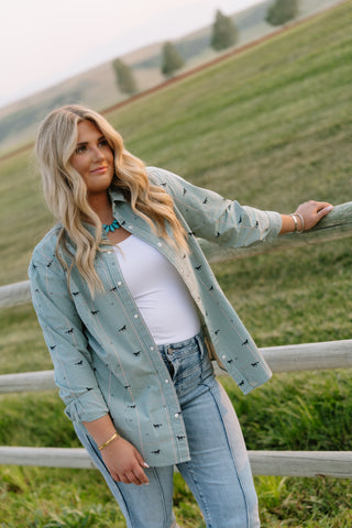 Green Plaid Western Snap Shirt
