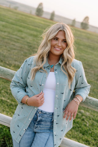 Green Plaid Western Snap Shirt