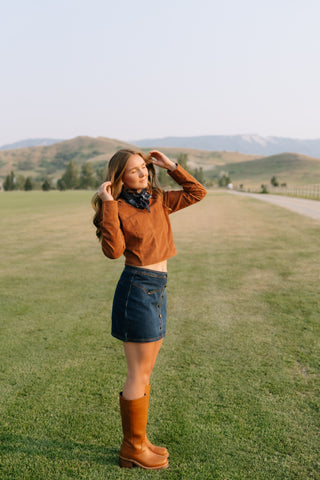 Button Front Midi Skirt