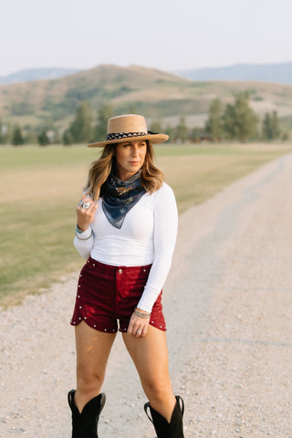 Studded Faux Suede Shorts
