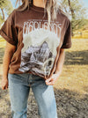 Badlands Western Graphic Tee in Chocolate
