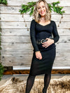 Black Bodycon Knitted Dress