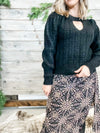 Black Keyhole Knitted Sweater