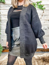 Black Oversized Knitted Cardigan