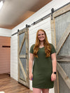 Cap Sleeve Pocket Mini T-Shirt Dress