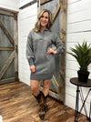 Charcoal Gray V-Neck Tunic Sweater