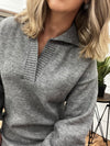 Charcoal Gray V-Neck Tunic Sweater