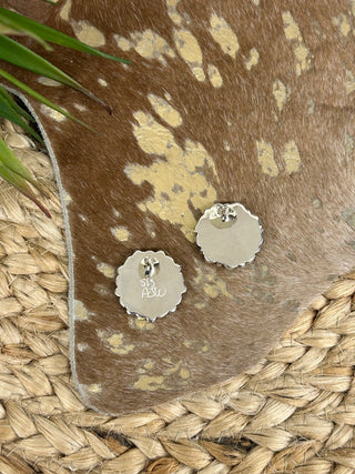 Round Turquoise Cluster Post