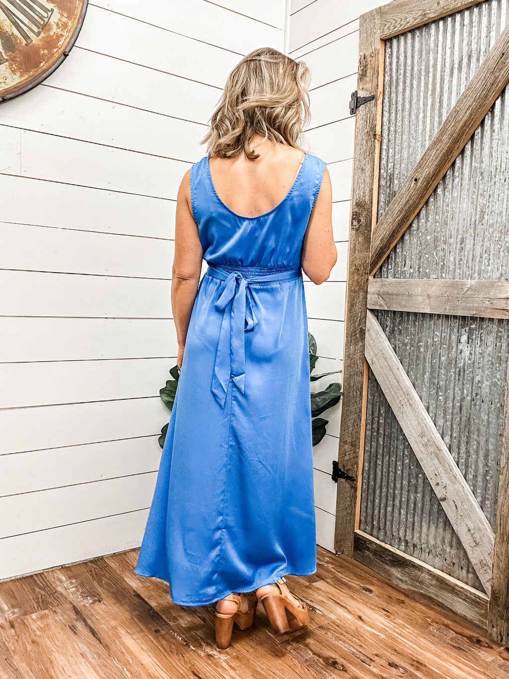 Cobalt Blue Woven Maxi Dress