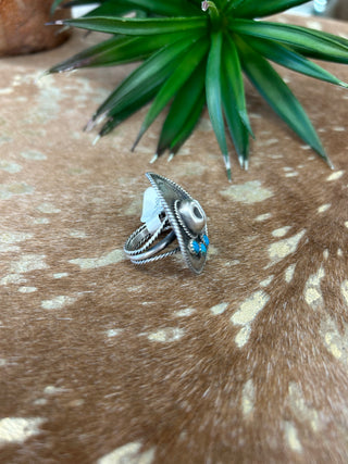 The Western Star: Sterling Silver & Turquoise Cowboy Hat Ring