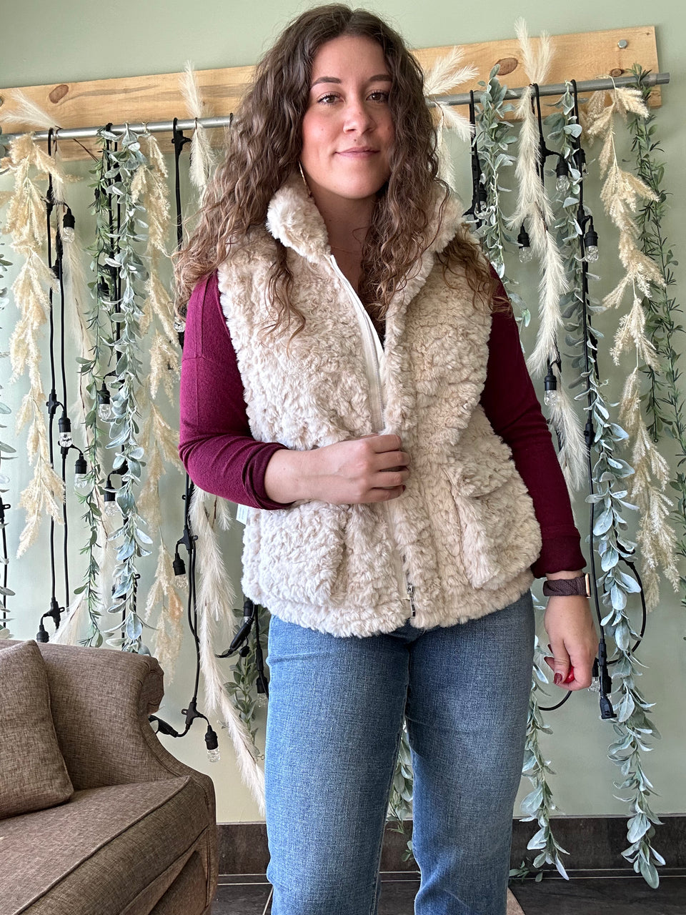 Cream Fur Vest – Allure Boutique WY