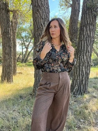 Long Sleeve Woven Blouse + Pintucks