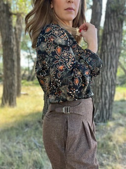 High Rise Pleated Wide Leg Trouser