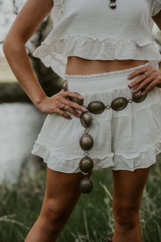 Ruffle Trim Top + Shorts Set