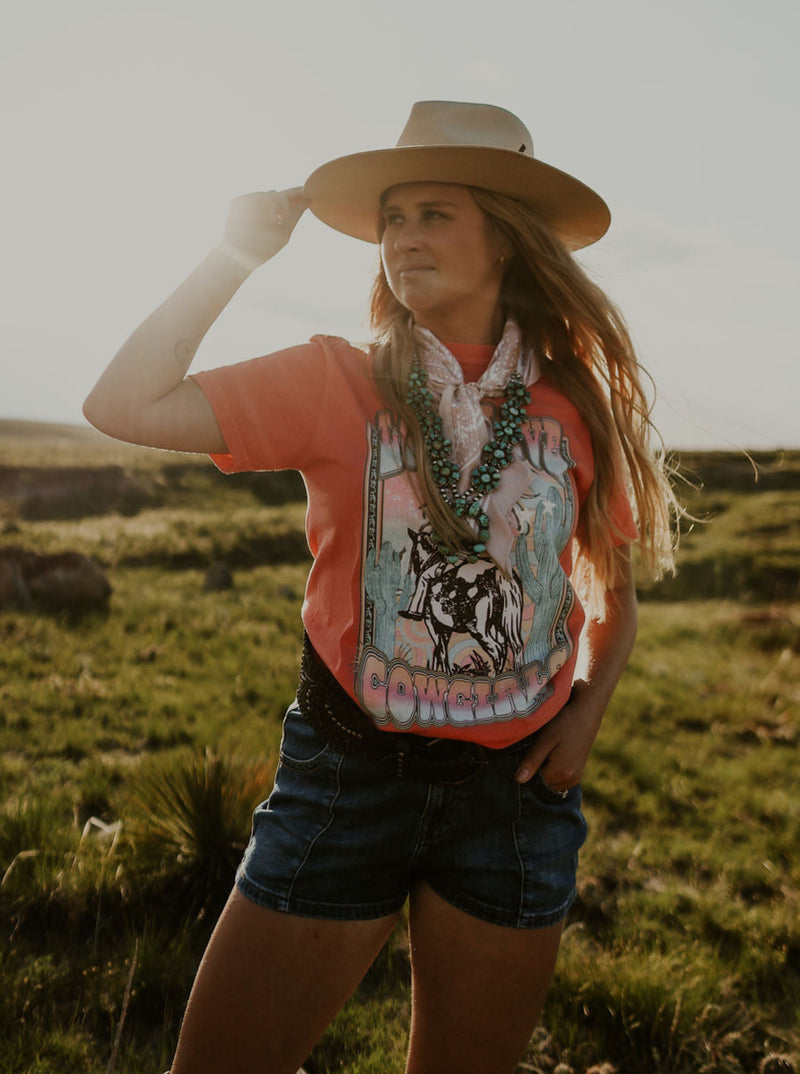 Neon Long Live Cowgirls Graphic Tee