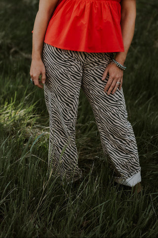 Zebra Print High Rise Vintage Straight Jean