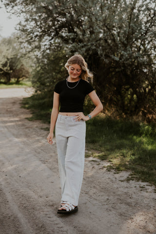 Striped Barrel Jean