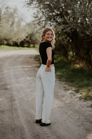 Striped Barrel Jean