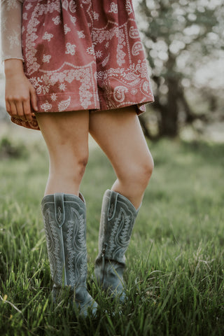 Printed Pleated V-Neck Romper