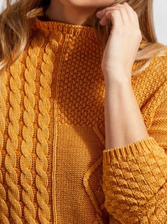 FUNNEL NECK  SWEATER -GOLDLEAF