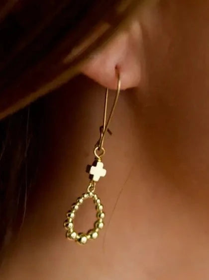 Foundation Earrings - Gold Cross