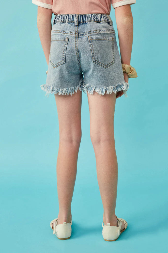 Distressed Fray Detail Shorts