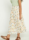 Garden Party Maxi Skirt with Button Front