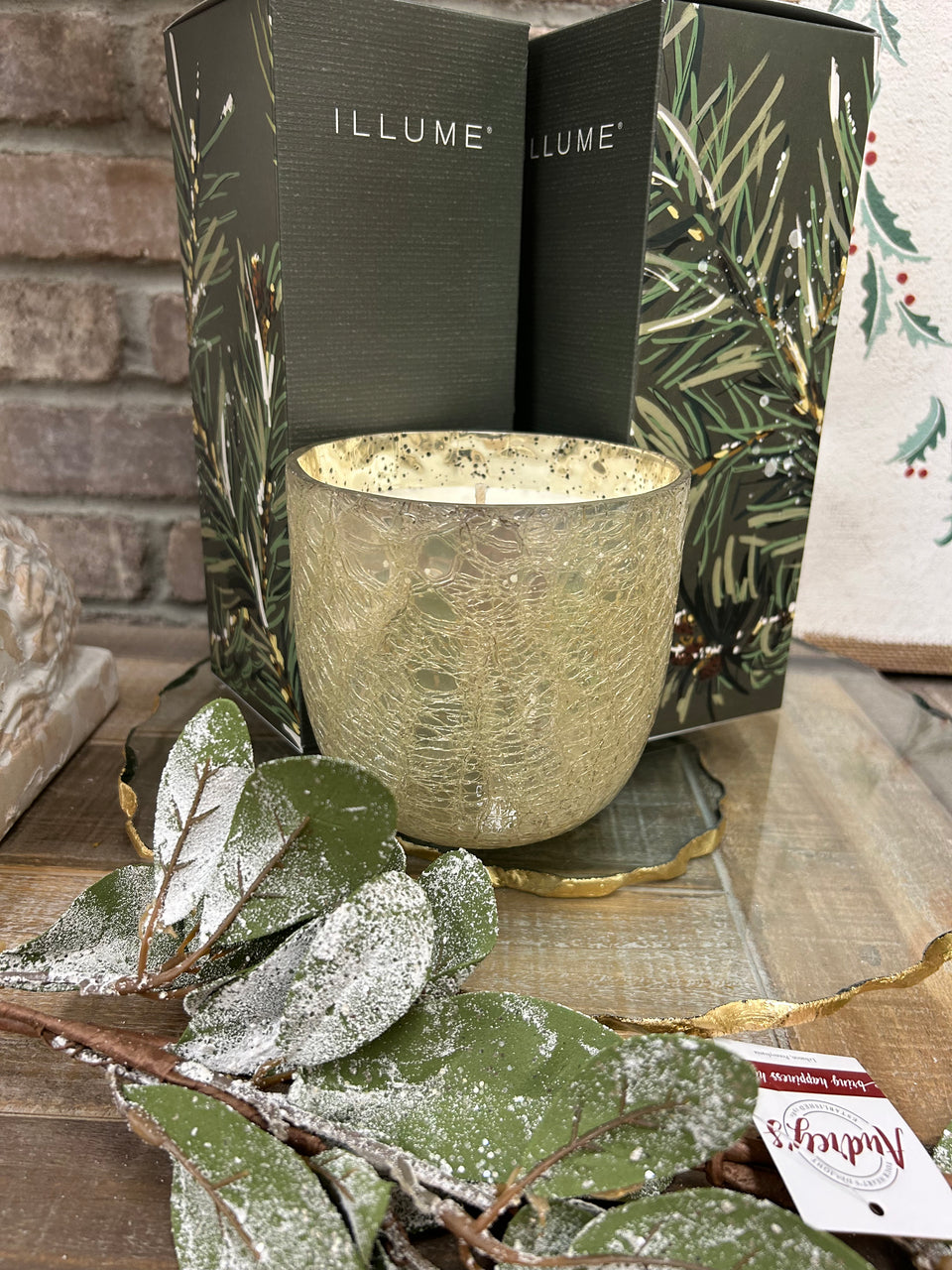 Balsam & Cedar Large Boxed Crackle Glass Candle