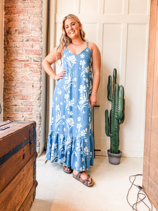 Maxi Dress with Bottom Frill