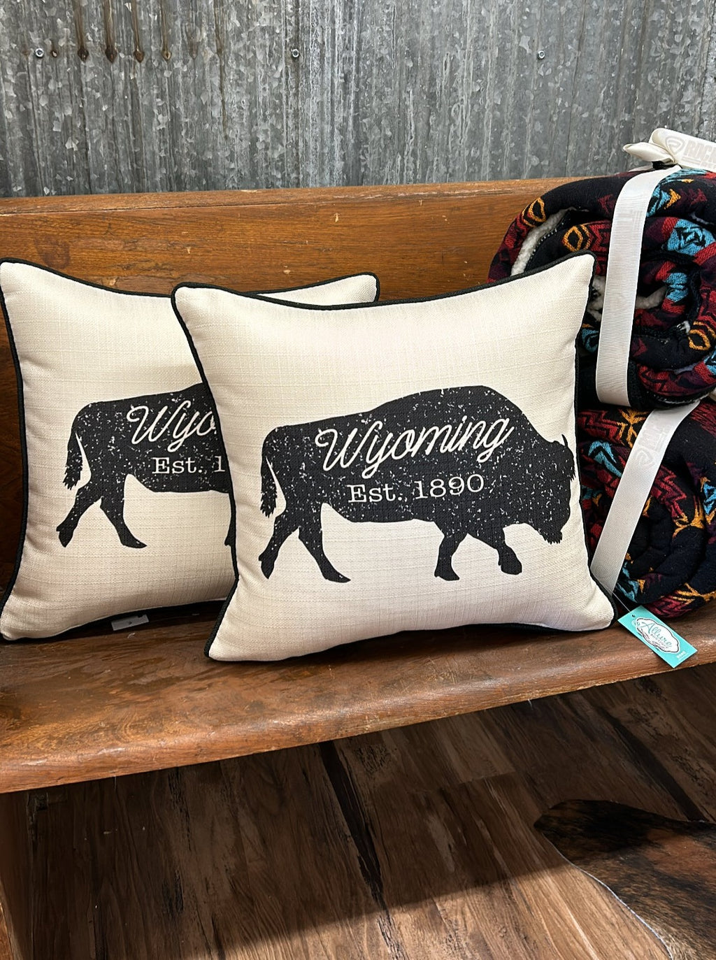 Wyo Distressed Buffalo Pillow