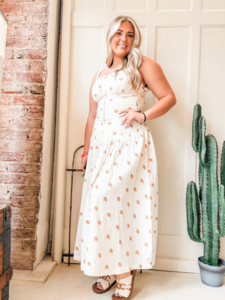 Flower Print Laced Corset