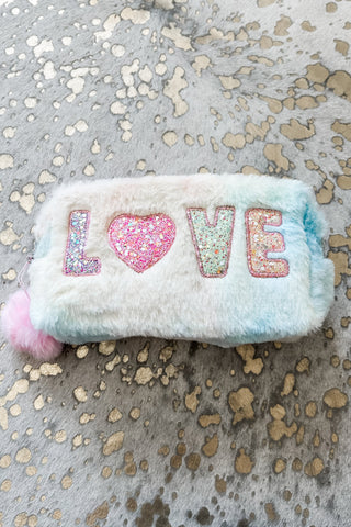 Love Faux Fur Cosmetic Bag