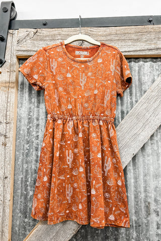 Girls Desert Print T-Shirt Dress