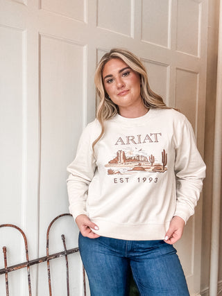 Essential Crew Sweatshirt Desert Scene