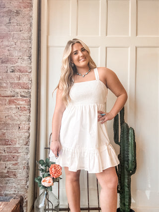 Poplin Babydoll Smocked Sundress