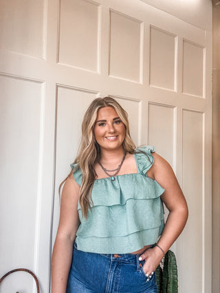 Ruffle Square Neck Blouse