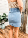 Light Blue Denim A-Line Mini Skirt