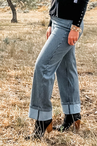 Fly Front Ankle Pant with Wide Cuff