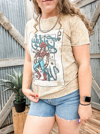 Giddy Up Graphic Tee Khaki