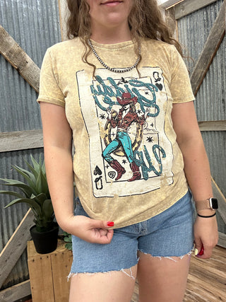 Giddy Up Graphic Tee Khaki