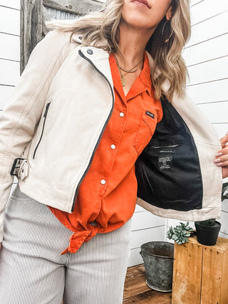 Bita Crop Moto Jacket
