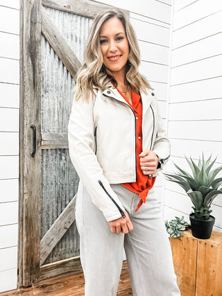 Bita Crop Moto Jacket