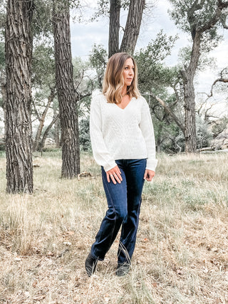 Kennedy Straight Jean + Side Stitch Detail
