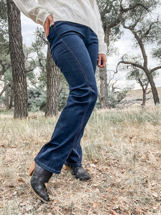 Kennedy Straight Jean + Side Stitch Detail