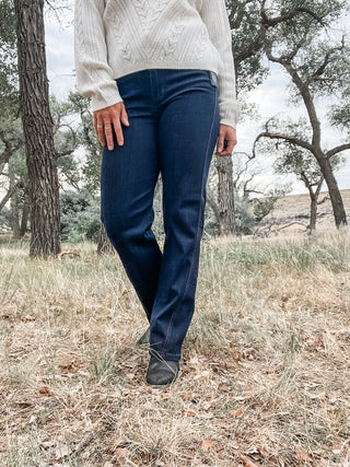 Kennedy Straight Jean + Side Stitch Detail