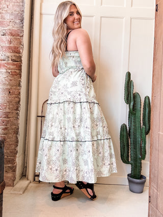 Floral Ruffle Tiered Maxi Dress Mint